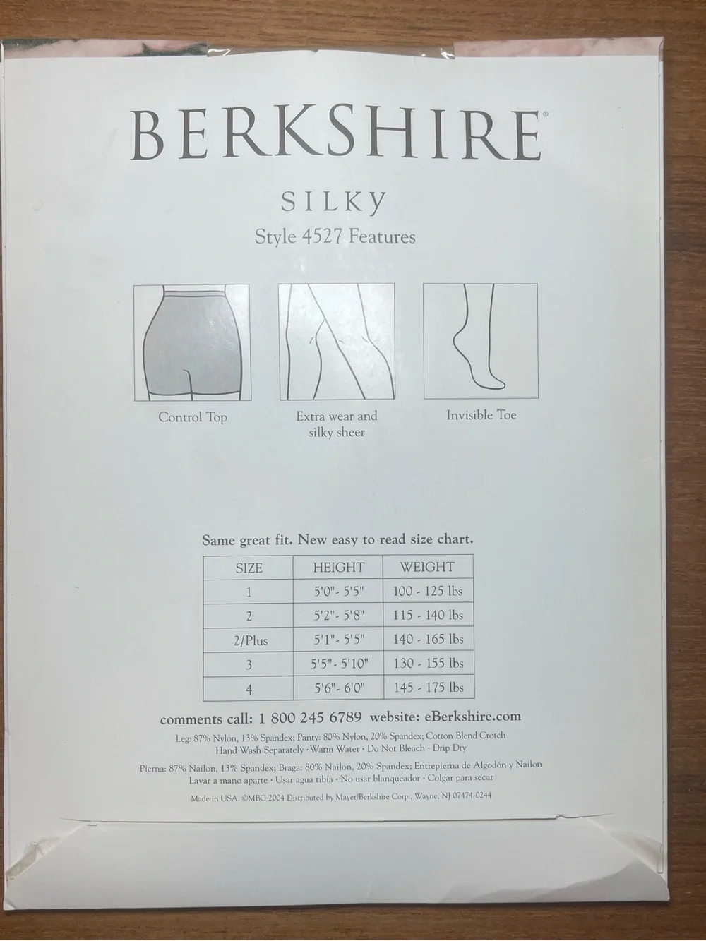 Berkshire Silky Extra Wear Sheer Control Top Tights Nude Size 2 Plus